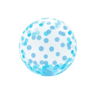 Folijas balons Konfeti - Zila konfeti, 46cm, bumba, crystal Folijas balons Konfeti - Zila konfeti, 46cm, bumba, crystal