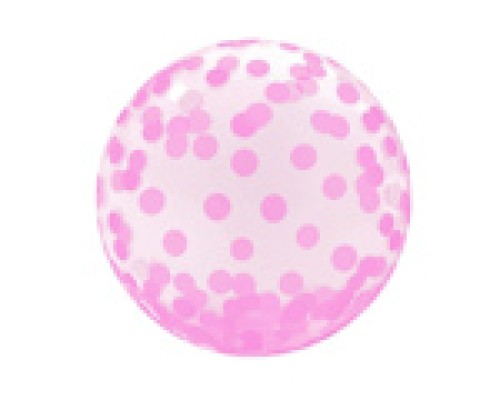 Folijas balons Konfeti - Rozā konfeti, 46cm, bumba, crystal