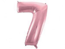 Folijas balons 96cm XXL - cipars 7, rozā, gaiši
