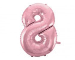Folijas balons 96cm XXL - cipars 8, rozā, gaiši