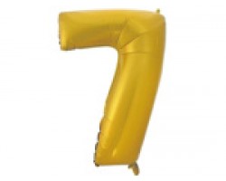 Folijas balons 96cm XXL - cipars 7, zelta, matēts