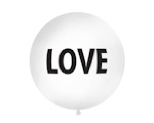Baloni balti, 89cm, LOVE, JUMBO