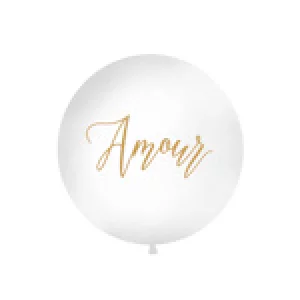 Baloni balti, 89cm, Amour, JUMBO Baloni balti, 89cm, Amour, JUMBO