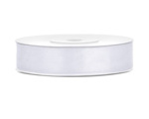Lentīte balta, satīna, 12mm (25m)