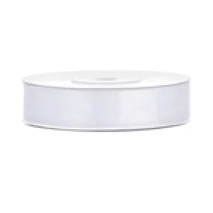 Lentīte balta, satīna, 12mm (25m) Lentīte balta, satīna, 12mm (25m)