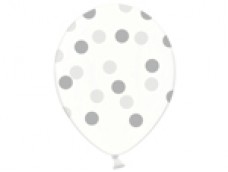 Baloni Konfeti, sudraba, caurspīdīgi BelBal, 29cm