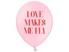 Baloni rozā "LOVE MAKES ME FLY", BelBal, 29cm