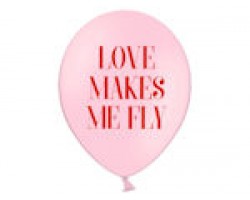Baloni rozā "LOVE MAKES ME FLY", BelBal, 29cm