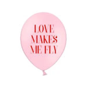 Baloni rozā "LOVE MAKES ME FLY", BelBal, 29cm