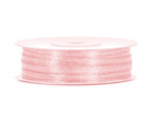 Lentīte rozā, gaiši, satīna, 3mm (50m)