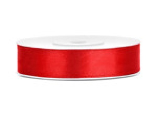 Lentīte sarkana, satīna, 12 mm (25m)