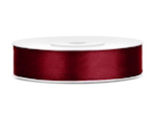 Lentīte sarkana, tumši, satīna, 12mm (25m)
