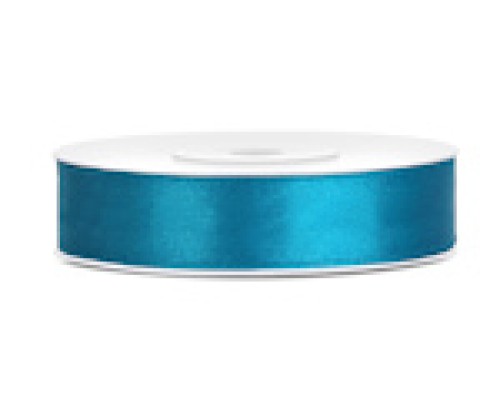 Lentīte zila, tirkīza, satīna, 12mm (25m)