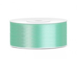Lentīte zaļa, mint, satīna, 25mm (25m)