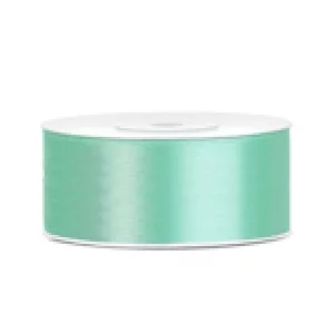 Lentīte zaļa, mint, satīna, 25mm (25m) Lentīte zaļa, mint, satīna, 25mm (25m)