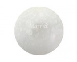 Baloni XL 69cm, GEMAR - pērļu balti "Just Married"