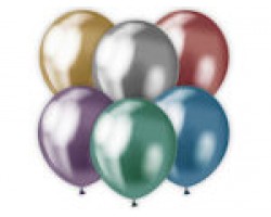 Baloni  Mix, metāliski, hroma, platinum, 30 cm, 50 gab.