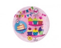 Papīra šķīvis "Saldumi" - 23cm (6 gab.)